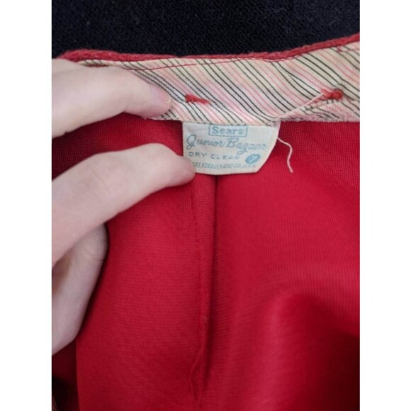 Vintage 60s Tomato Red Skirt 23 Waist XS XXS Junior Bazaar - Picture 4 of 6